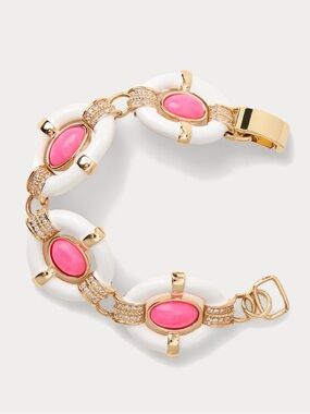 Lilly pulitzer brand new SOLD OUT Gold Pink and White Bracelet FLEUR DE LILLY